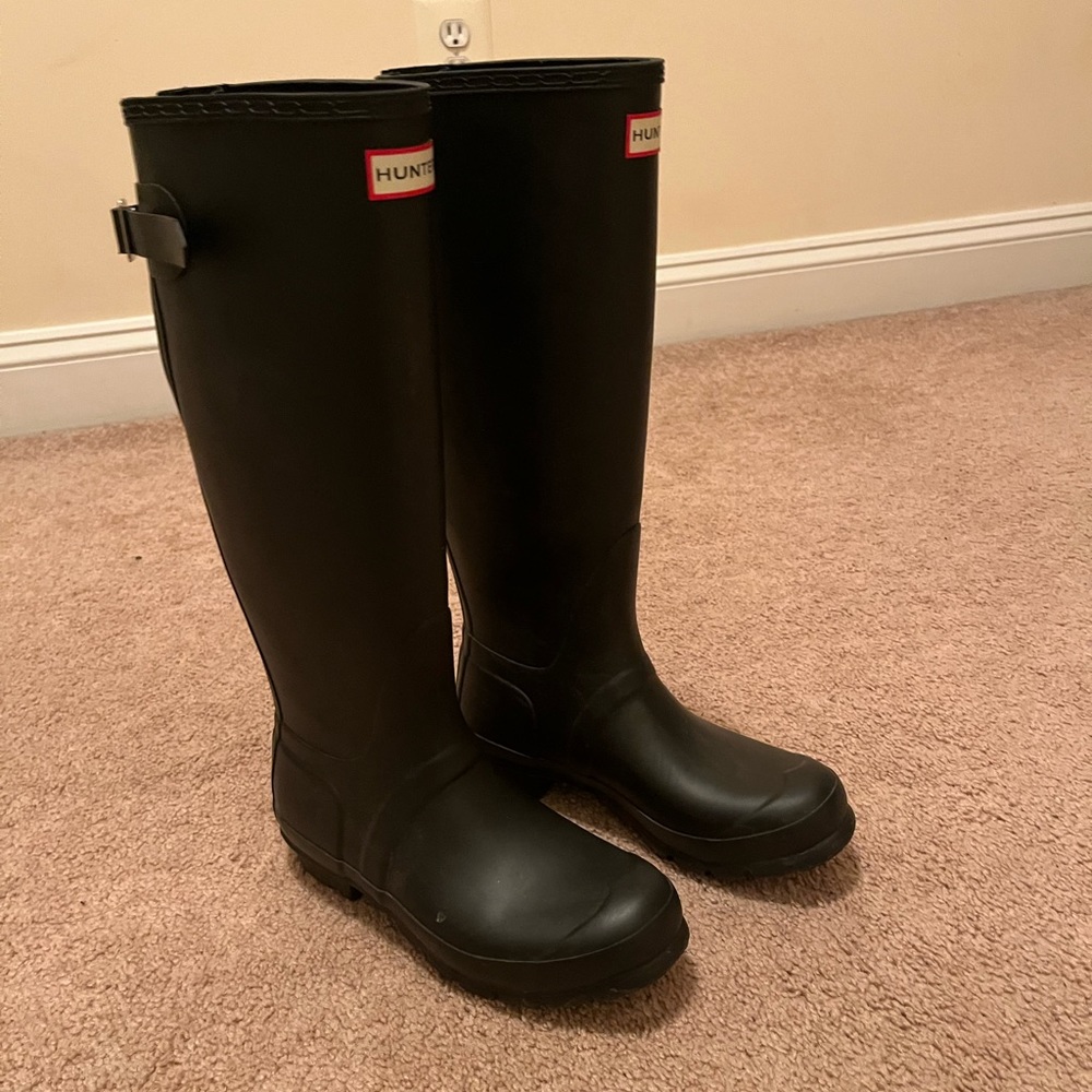 Tall Black Hunter Boots Eu 37 and US 6 excellent condition!!